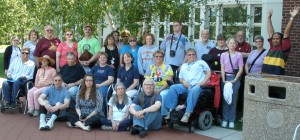 Artists and others attending the Artists with Disabilities Alliance Retreat at Macalester College, St. Paul in June 2009.